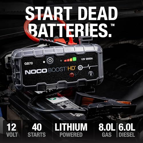 NOCO Boost HD Battery Jump Starter – 2000A, 12V, Lithium, USB & 12V Rechargeable